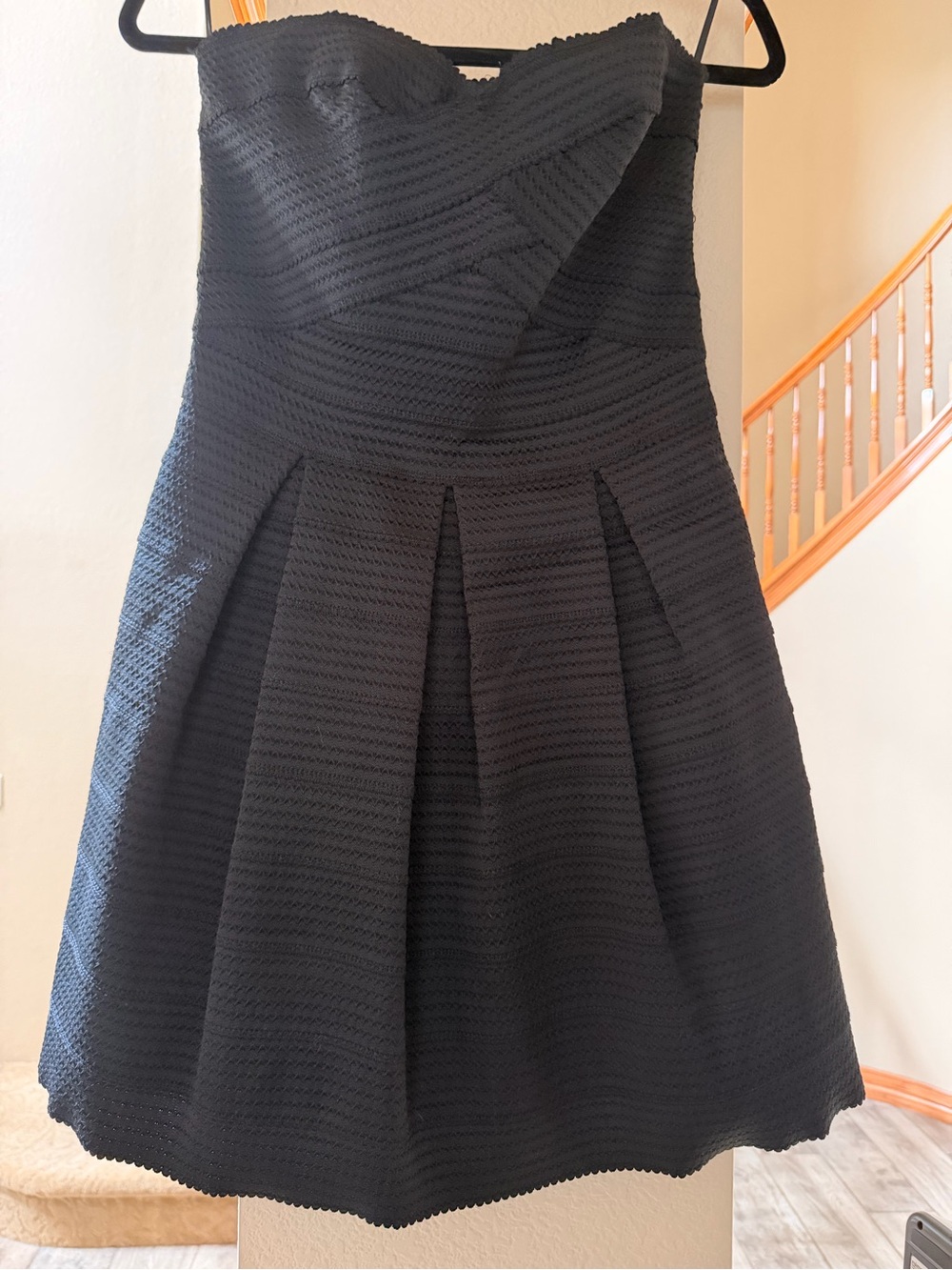 Classic Strapless Black Pleated Dress